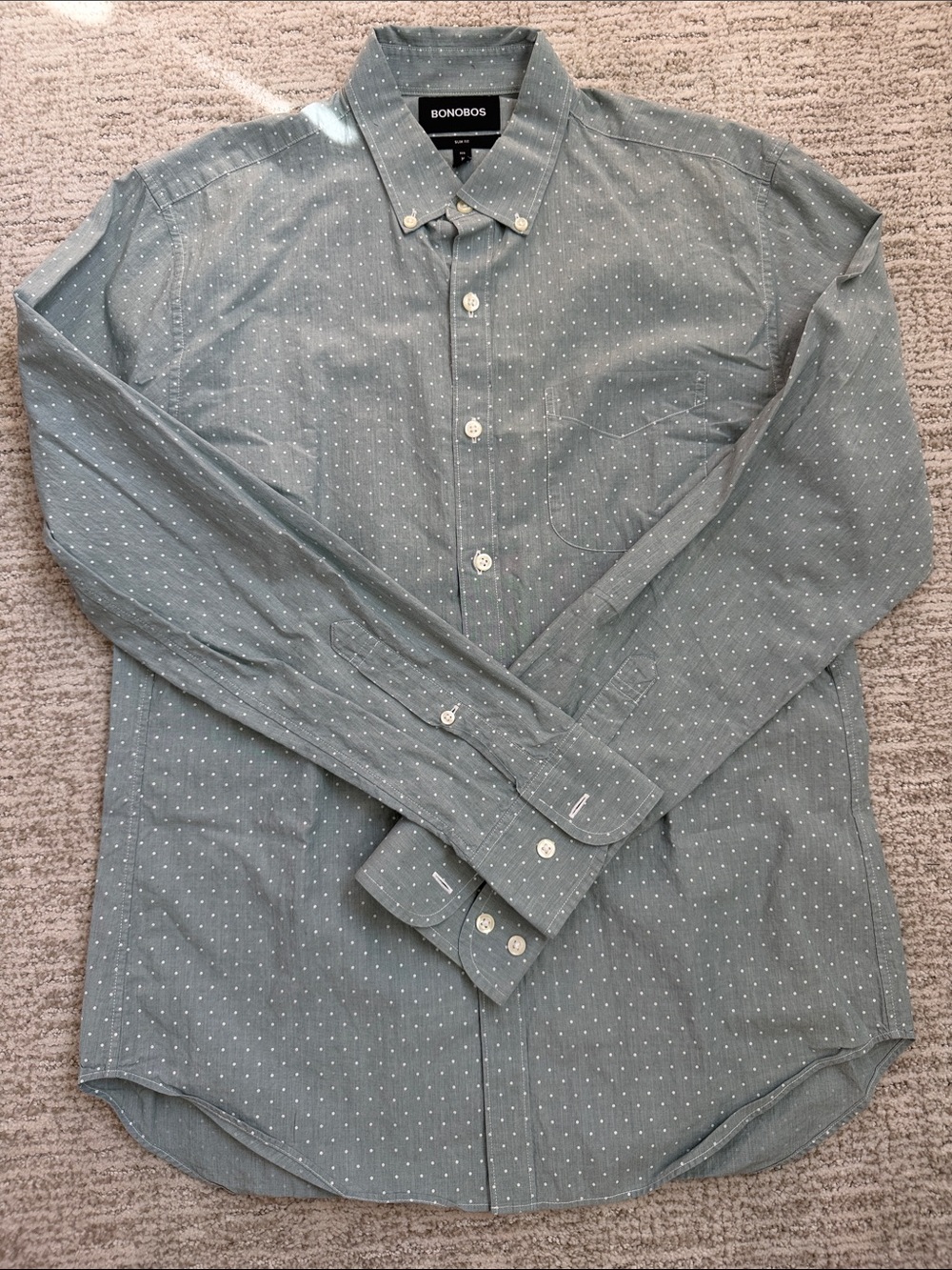 Bonobos Men's Light Slate Blue Micro Dot Button-Down Shirt